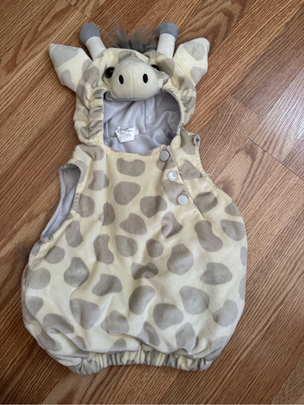 Plush Giraffe Hooded Baby costume- Cream & Gray -Halloween